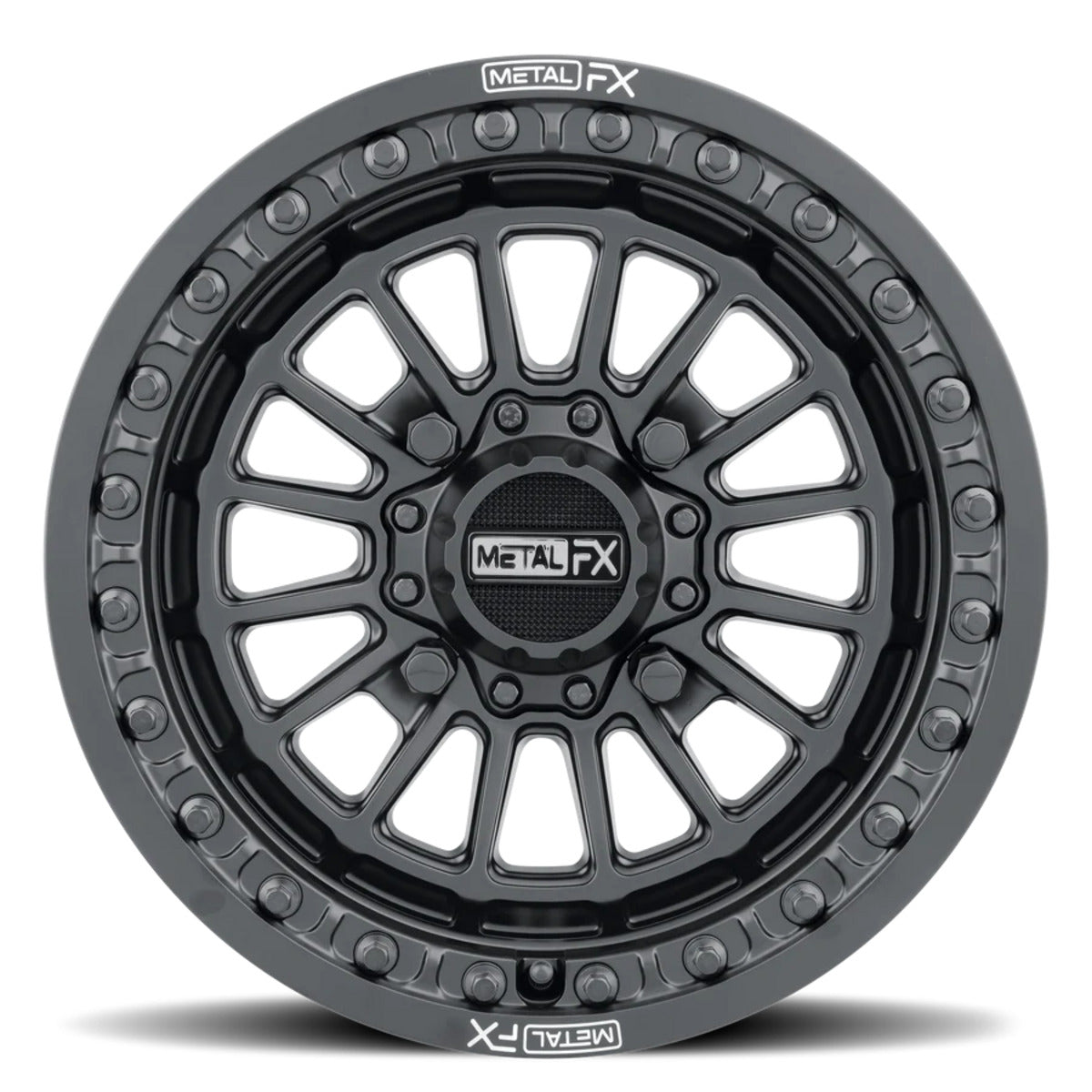 MetalFX Delta Gunmetal Contrast Cut Beadlock & Maxxis Carnivore Radial Wheel & Tire Kit