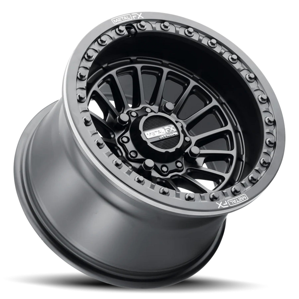MetalFX Delta Gunmetal Contrast Cut Beadlock & Maxxis Carnivore Radial Wheel & Tire Kit