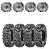 MetalFX Delta Gunmetal Contrast Cut Beadlock & Maxxis Roxxzilla Radial Wheel & Tire Kit