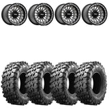 MetalFX Delta Matte Black Contrast Cut Beadlock & Maxxis Carnivore Radial Wheel & Tire Kit