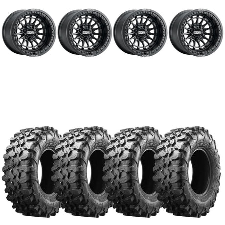 MetalFX Delta R Black Beadlock & Maxxis Carnivore Radial Wheel & Tire Kit
