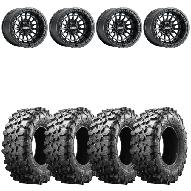 MetalFX Delta R Black Beadlock & Maxxis Carnivore Radial Wheel & Tire Kit