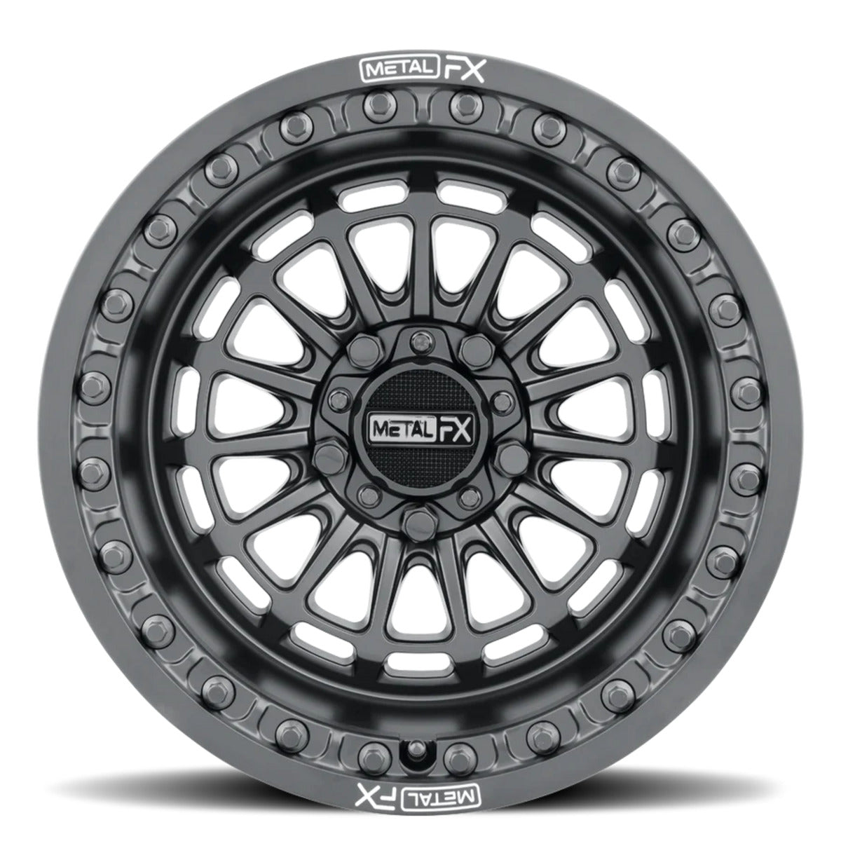 MetalFX Delta R Black Beadlock & Maxxis Roxxzilla Radial Wheel & Tire Kit