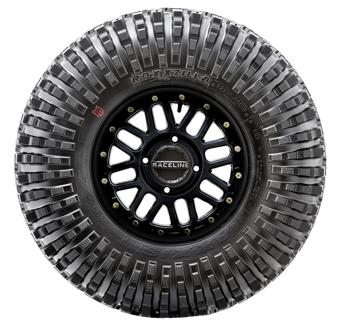 MetalFX Delta R Black Beadlock & Maxxis Roxxzilla Radial Wheel & Tire Kit