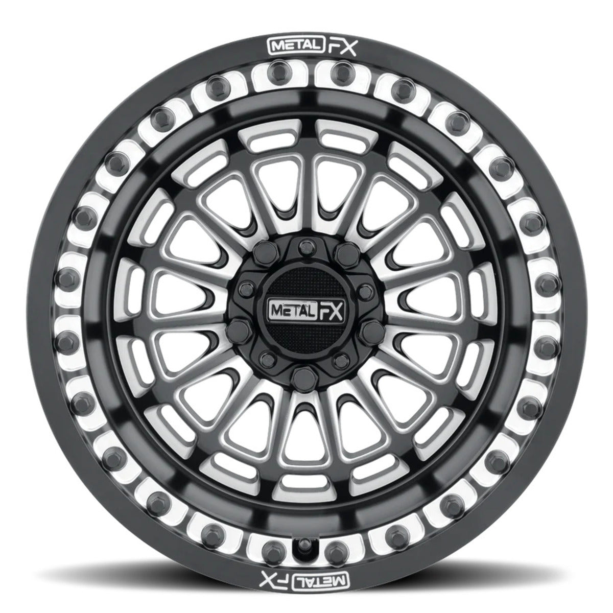 MetalFX Delta R Black Contrast Cut Beadlock & Maxxis Carnivore Radial Wheel & Tire Kit