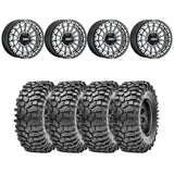 MetalFX Delta R Black Contrast Cut Beadlock & Maxxis Roxxzilla Radial Wheel & Tire Kit