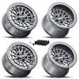 MetalFX Delta R UTV Beadlock Wheel Kit - Gunmetal Contrast Cut