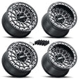 MetalFX Delta R UTV Beadlock Wheel Kit - Satin Black Contrast Cut