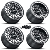 MetalFX Delta R UTV Beadlock Wheel Kit - Satin Black Contrast Cut