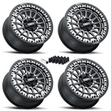 MetalFX Delta R UTV Beadlock Wheel Kit - Satin Black Contrast Cut