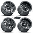 MetalFX Delta R UTV Beadlock Wheel Kit - Satin Black