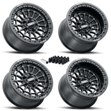 MetalFX Delta R UTV Beadlock Wheel Kit - Satin Black