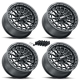 MetalFX Delta R UTV Beadlock Wheel Kit - Satin Black