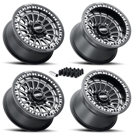 MetalFX Delta UTV Beadlock Wheel Kit - Satin Black Contrast Cut