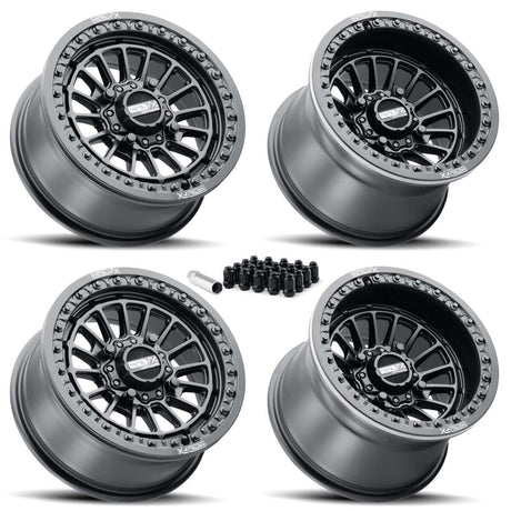 MetalFX Delta UTV Beadlock Wheel Kit - Satin Black