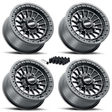 MetalFX Delta UTV Beadlock Wheel Kit - Satin Black
