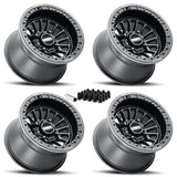 MetalFX Delta UTV Beadlock Wheel Kit - Satin Black