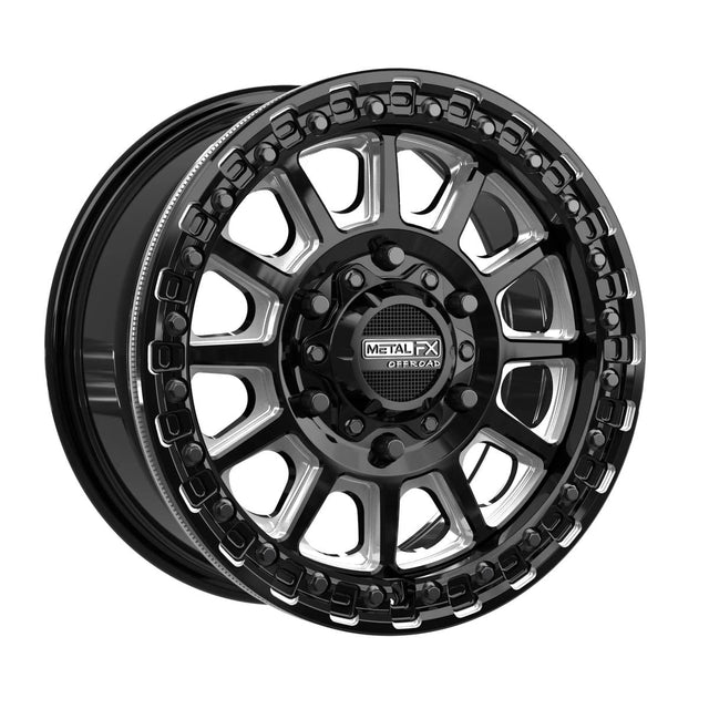 MetalFX Gloss Black Contrast Cut Rampage 6R Beadlock