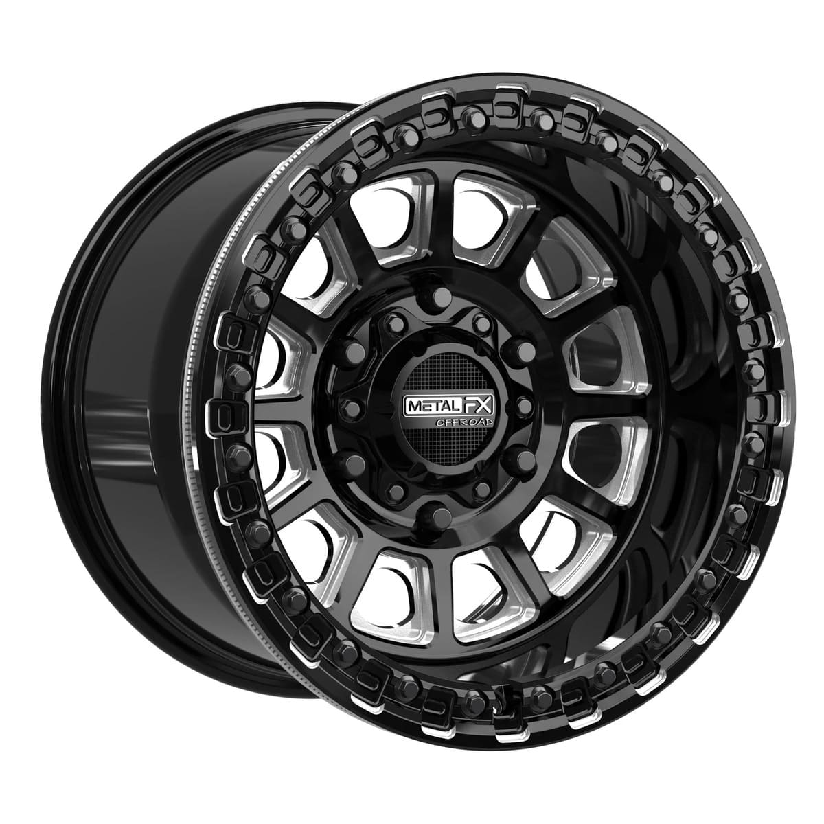 MetalFX Gloss Black Contrast Cut Rampage 6R Beadlock