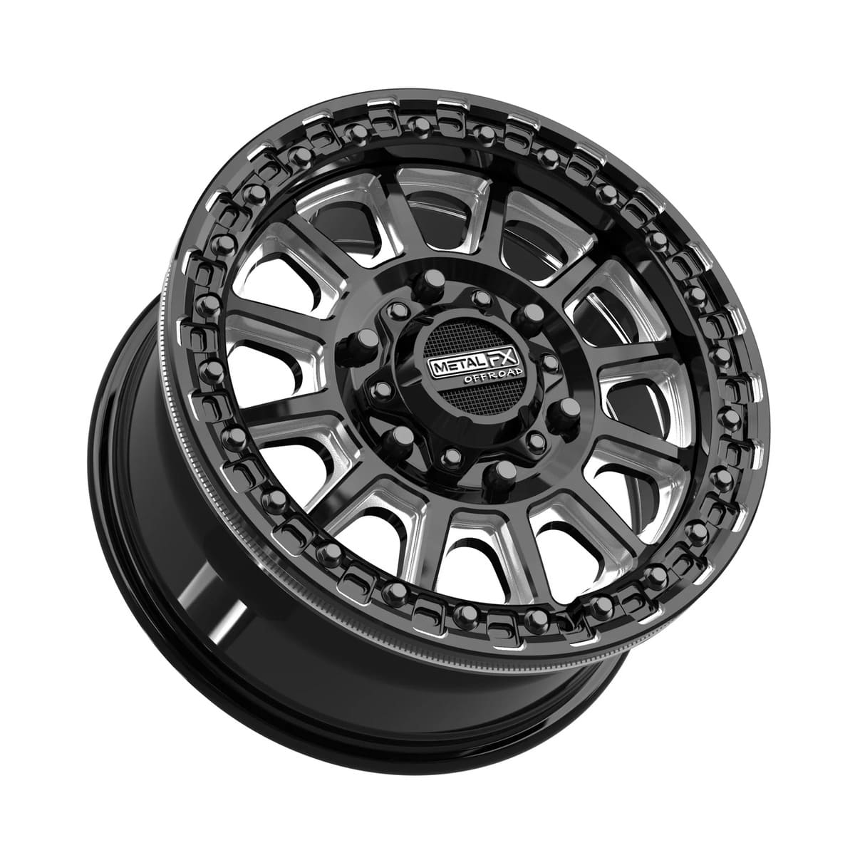 MetalFX Gloss Black Contrast Cut Rampage 6R Beadlock