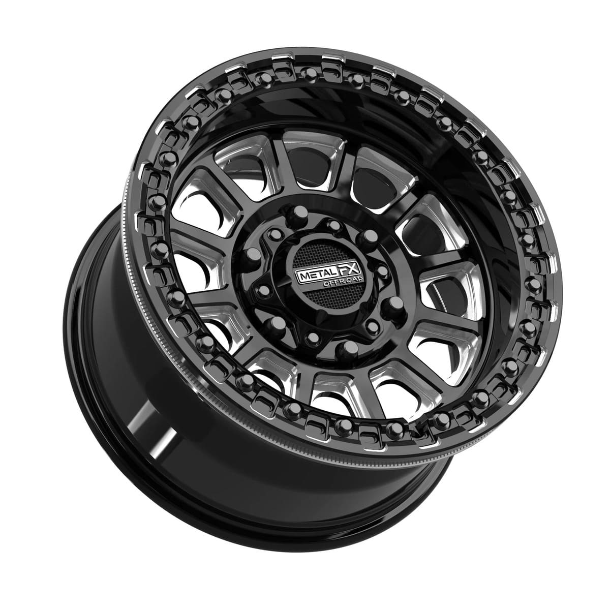 MetalFX Gloss Black Contrast Cut Rampage 6R Beadlock