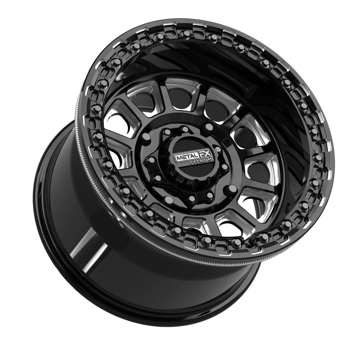 MetalFX Gloss Black Contrast Cut Rampage Beadlock