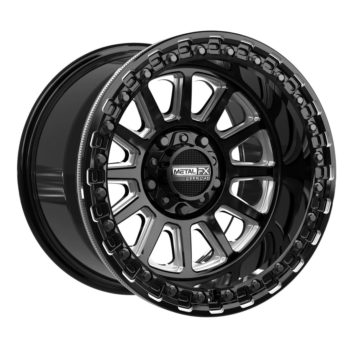 MetalFX Gloss Black Contrast Cut Rampage R Beadlock