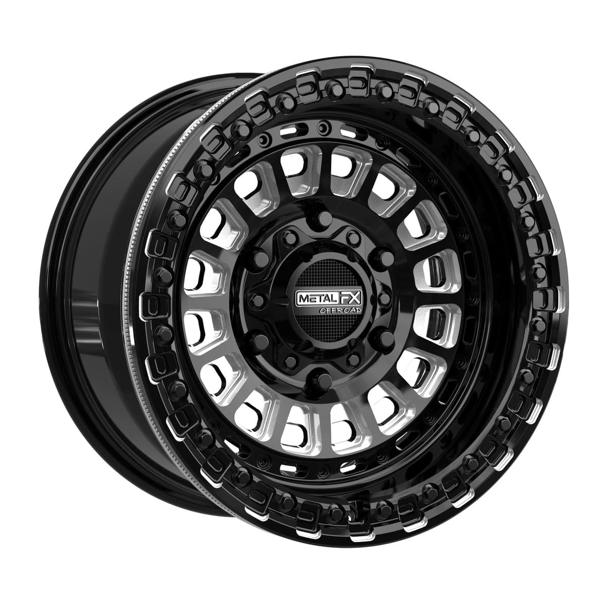 MetalFX Gloss Black Contrast Cut Sicario 6R Beadlock