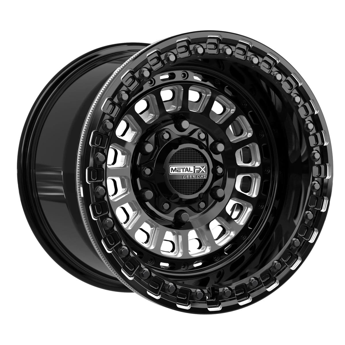 MetalFX Gloss Black Contrast Cut Sicario 6R Beadlock
