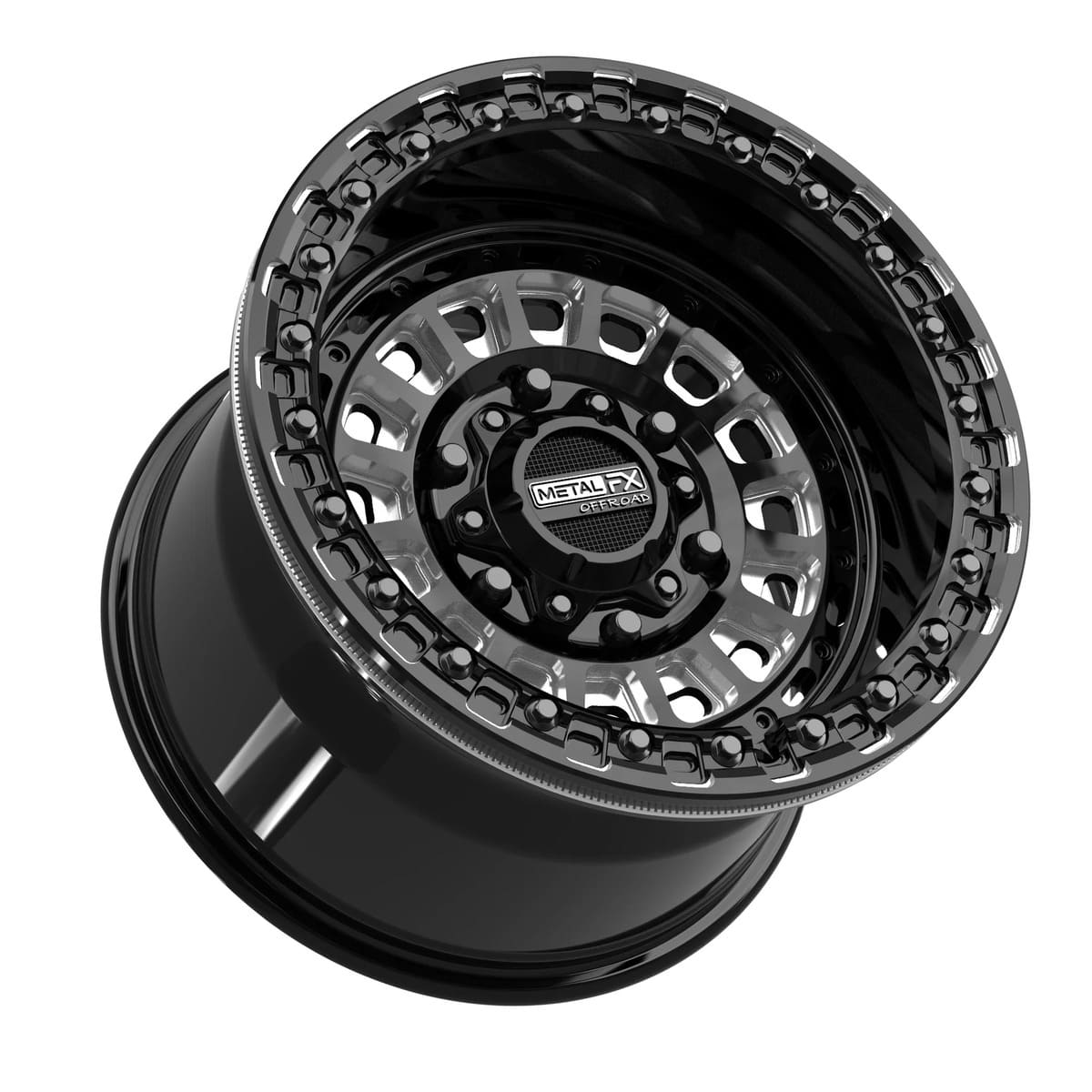 MetalFX Gloss Black Contrast Cut Sicario 6R Beadlock