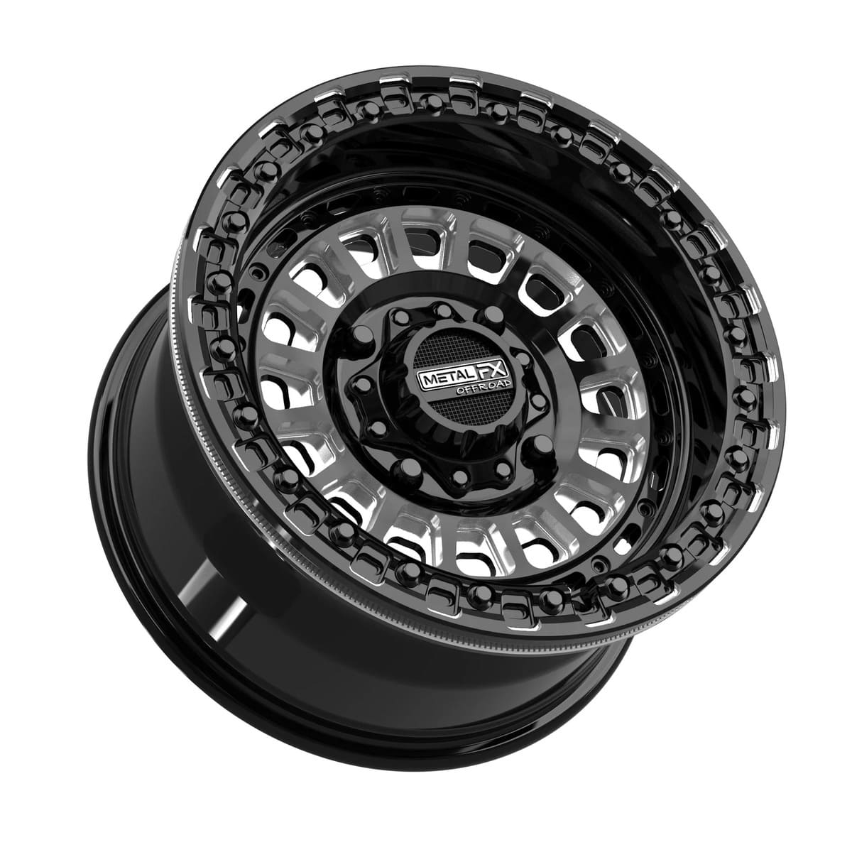 MetalFX Sicario Beadlock (4-lug) - Gloss Black Contrast Cut