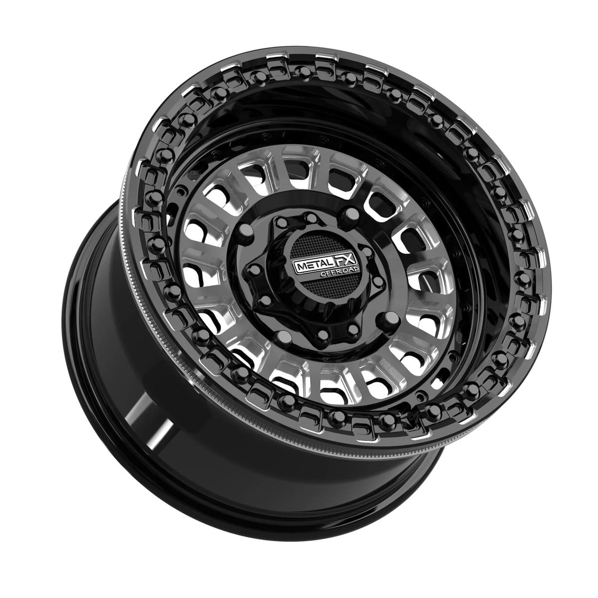MetalFX Sicario Beadlock (4-lug) - Gloss Black Contrast Cut