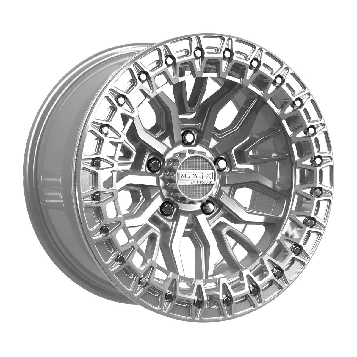 MetalFX Gloss Silver Machined Mayhem R Beadlock