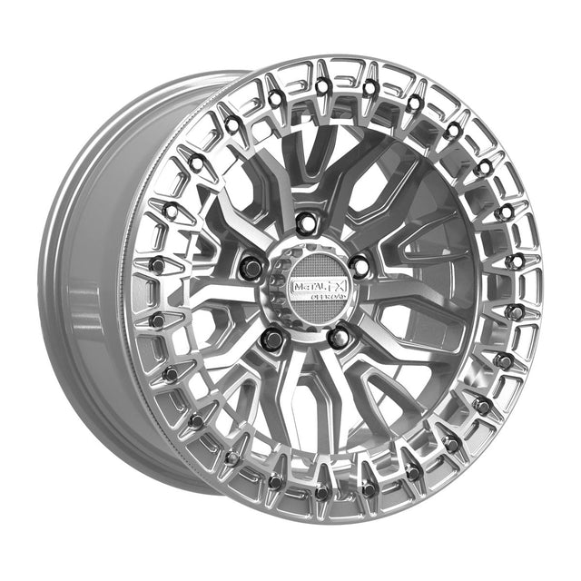 MetalFX Gloss Silver Machined Mayhem R Beadlock