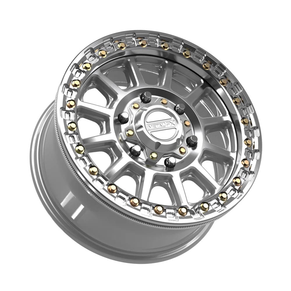 MetalFX Gloss Silver Machined Rampage 6R Beadlock