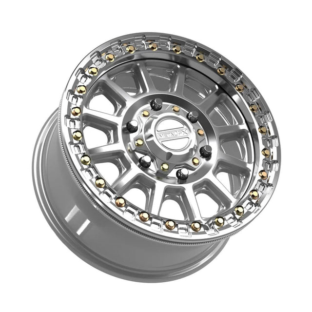 MetalFX Gloss Silver Machined Rampage 6R Beadlock
