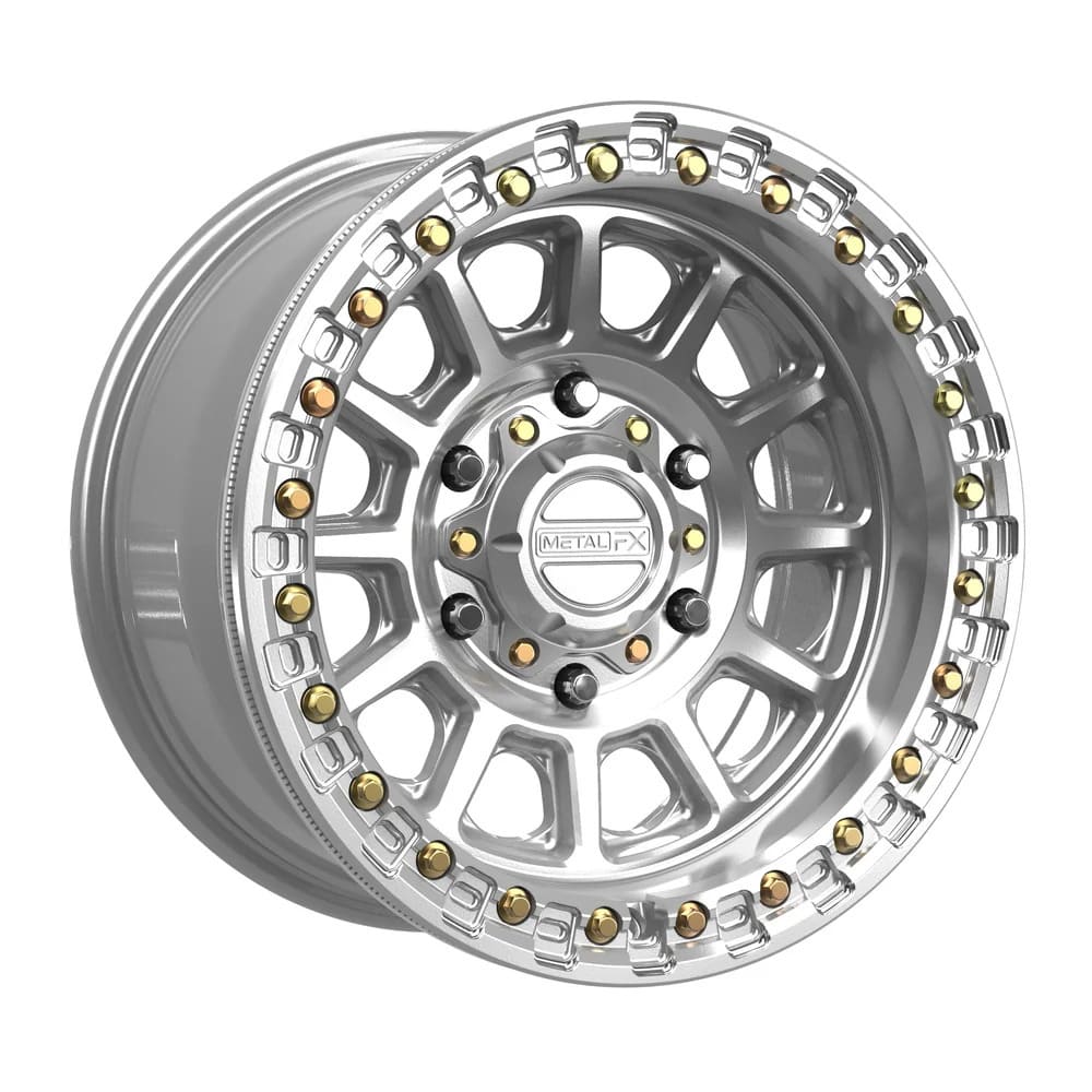 MetalFX Gloss Silver Machined Rampage 6R Beadlock