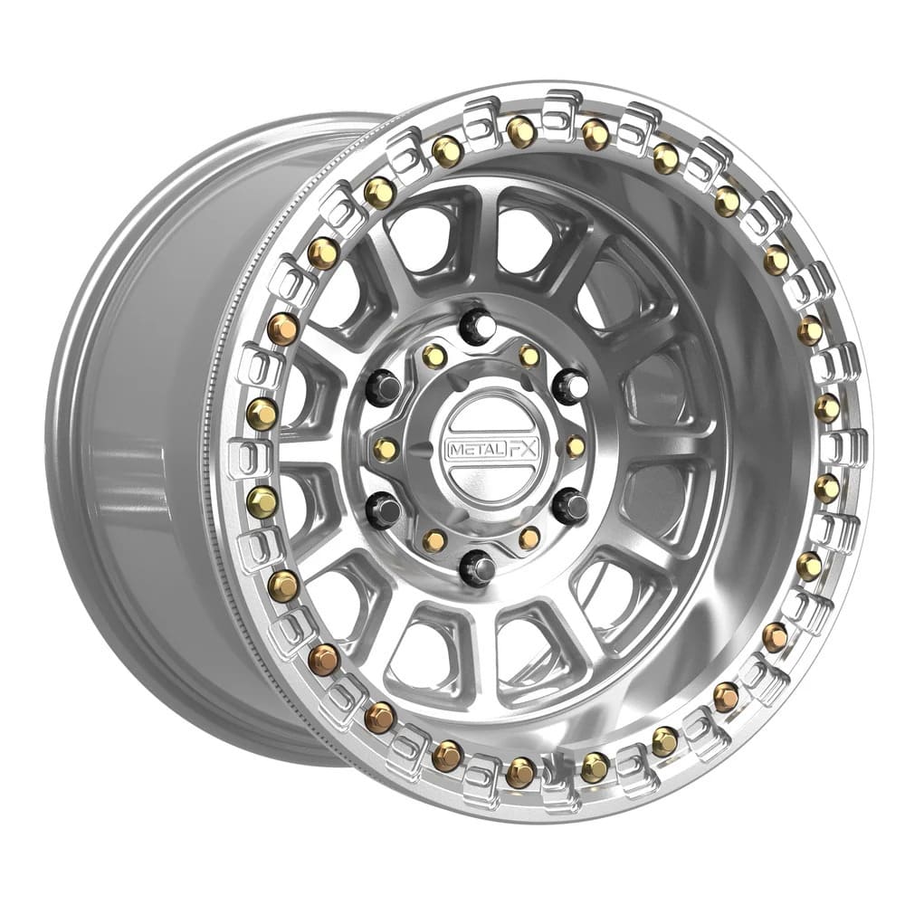 MetalFX Gloss Silver Machined Rampage 6R Beadlock