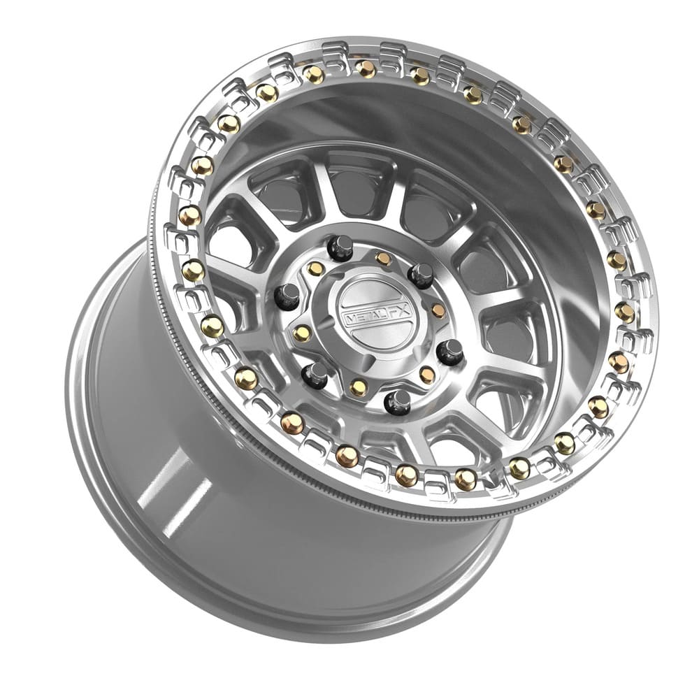 MetalFX Gloss Silver Machined Rampage 6R Beadlock
