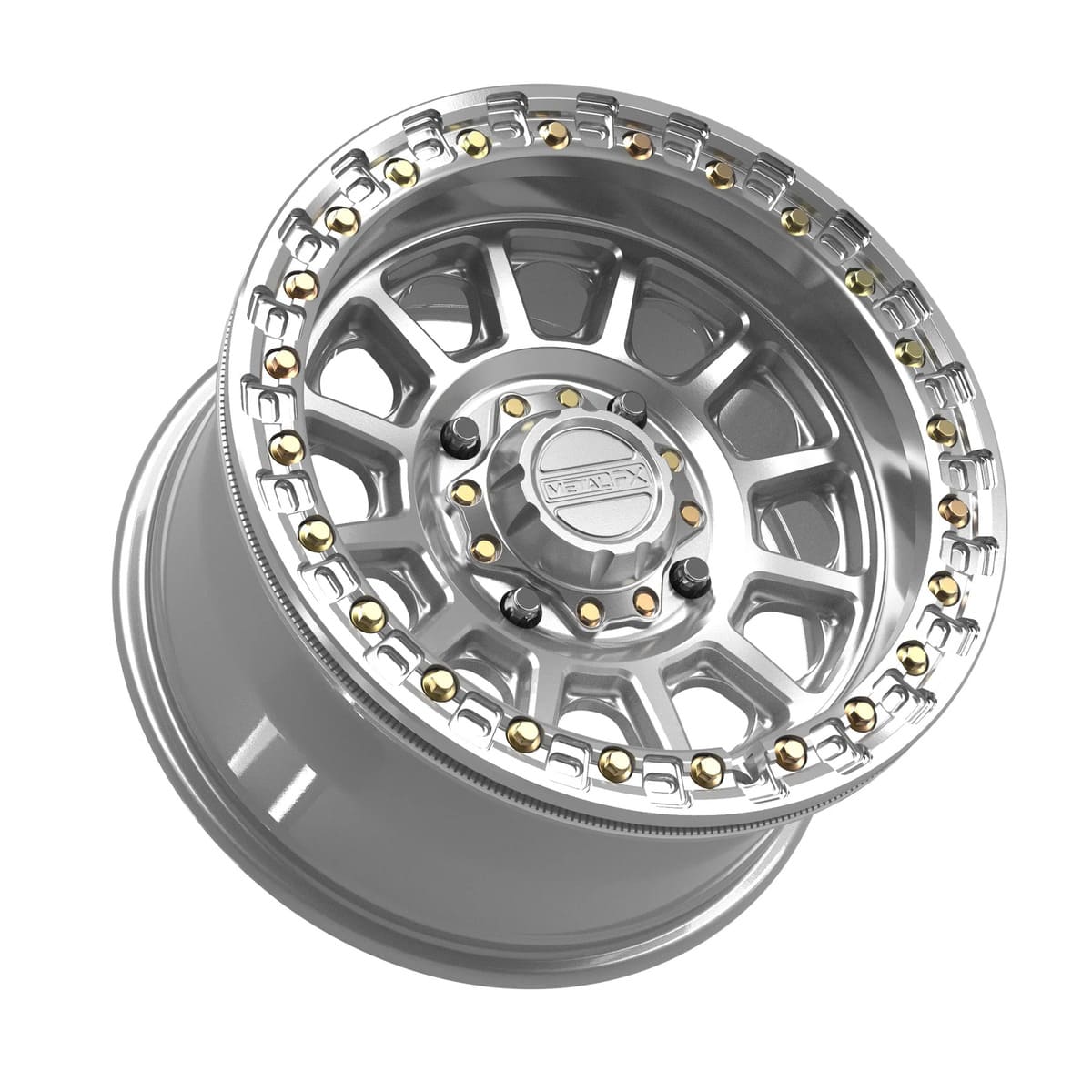 MetalFX Gloss Silver Machined Rampage Beadlock