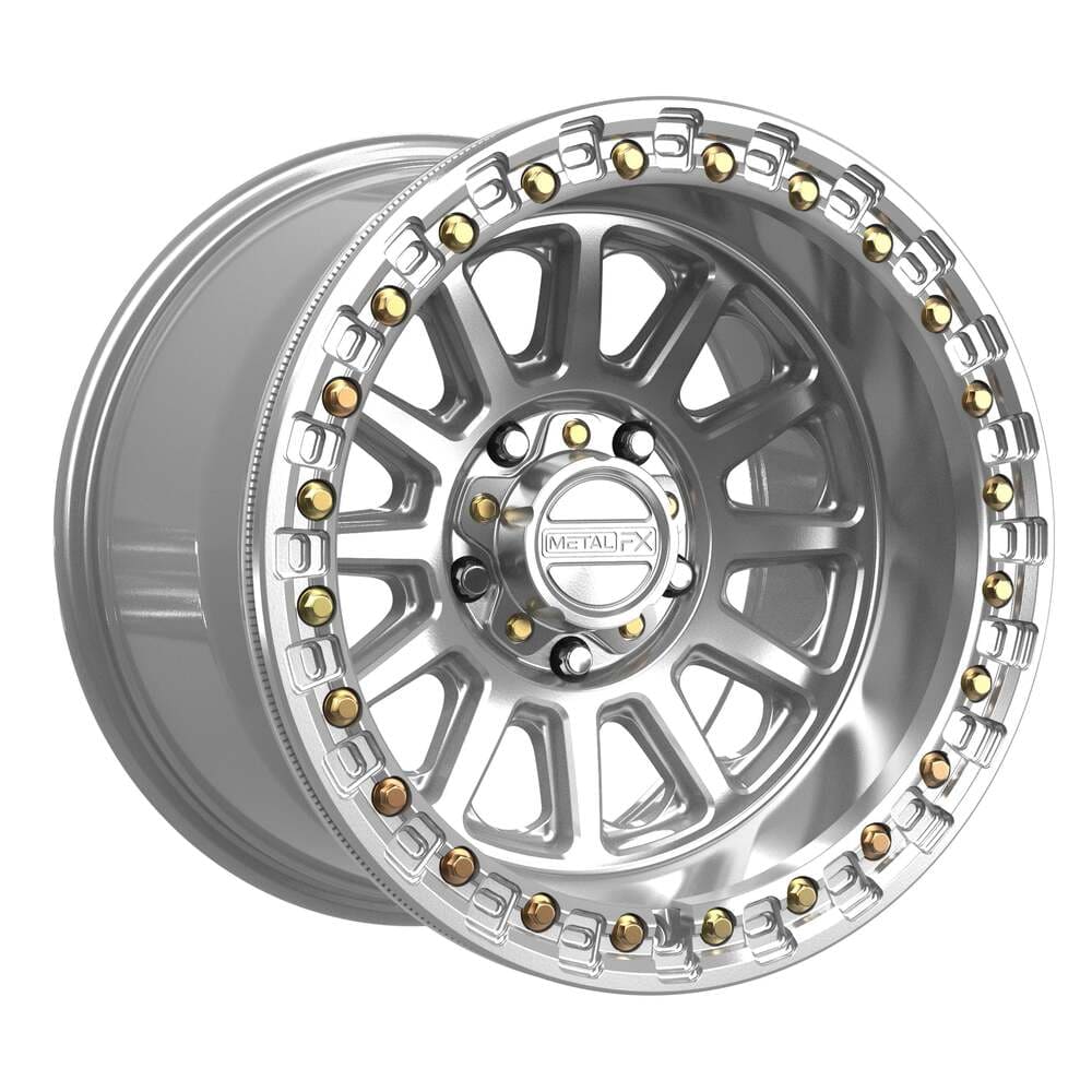 MetalFX Gloss Silver Machined Rampage R 5 Lug Beadlock