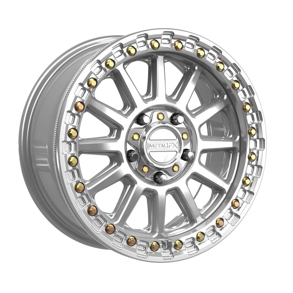 MetalFX Gloss Silver Machined Rampage R 5 Lug Beadlock