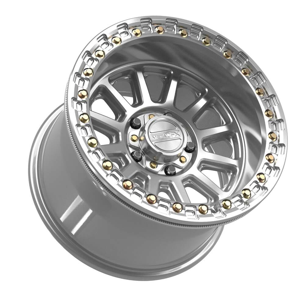 MetalFX Gloss Silver Machined Rampage R 5 Lug Beadlock