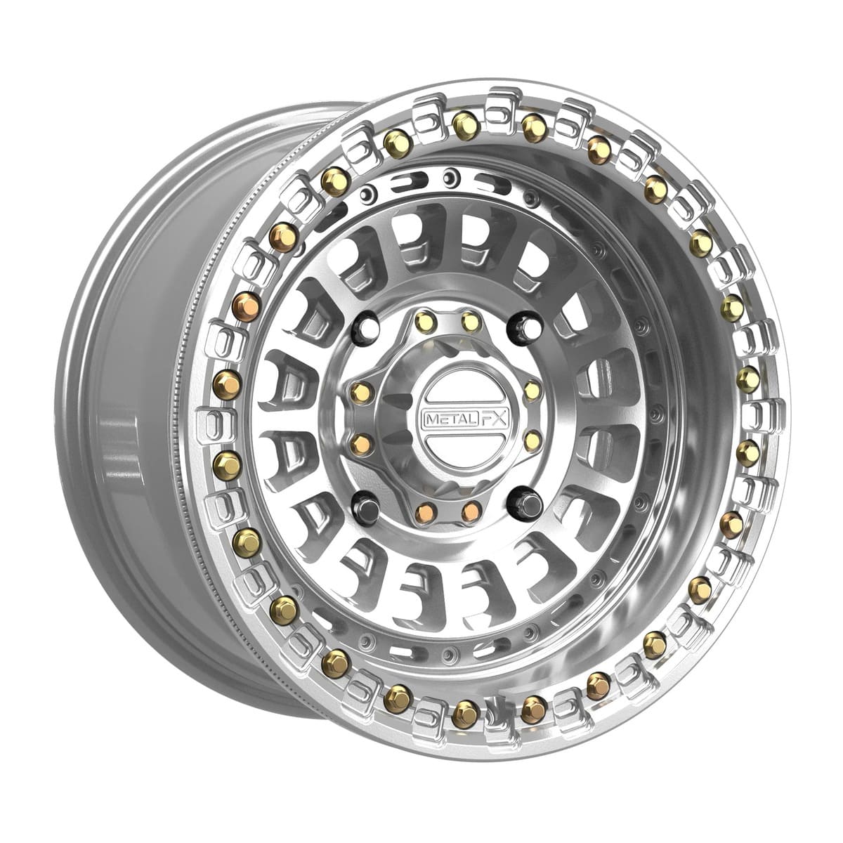 MetalFX Gloss Silver Machined Sicario Beadlock