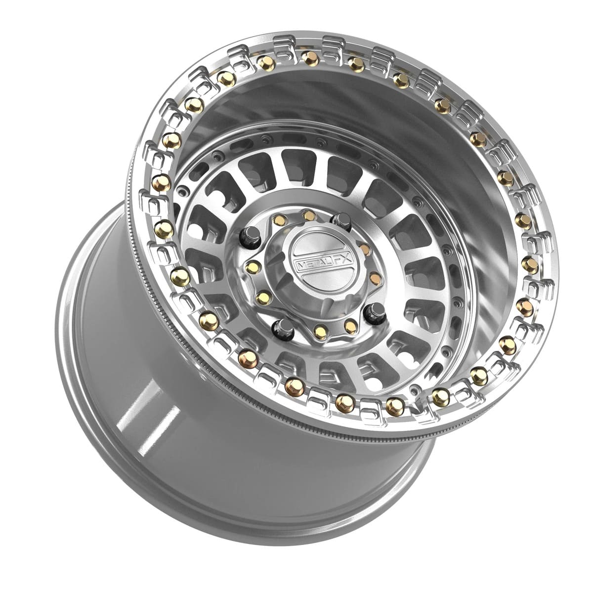 MetalFX Gloss Silver Machined Sicario Beadlock