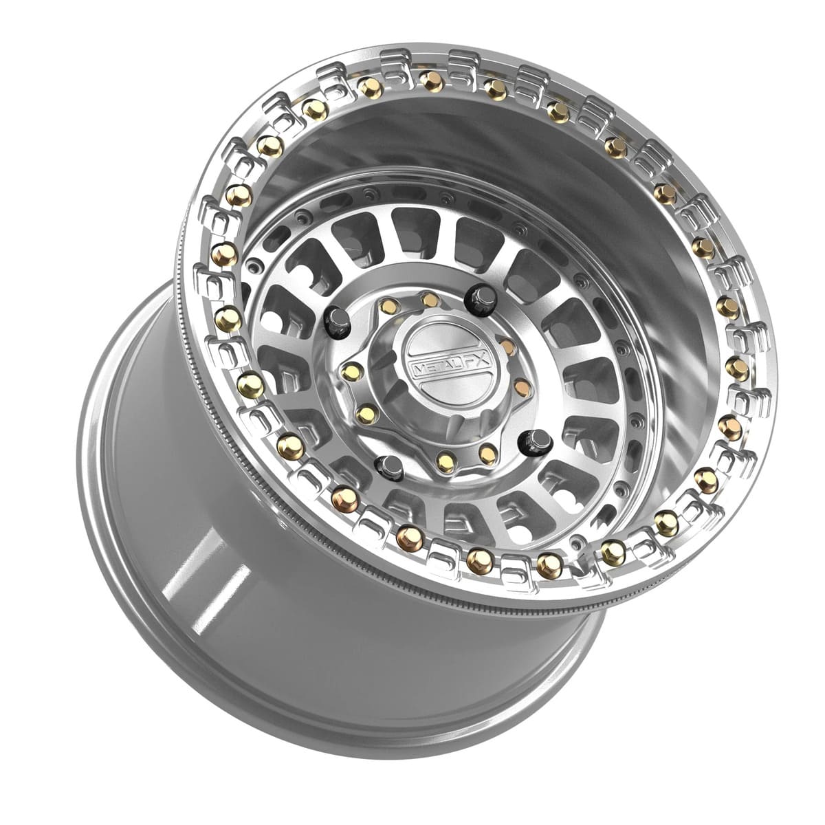 MetalFX Gloss Silver Machined Sicario Beadlock