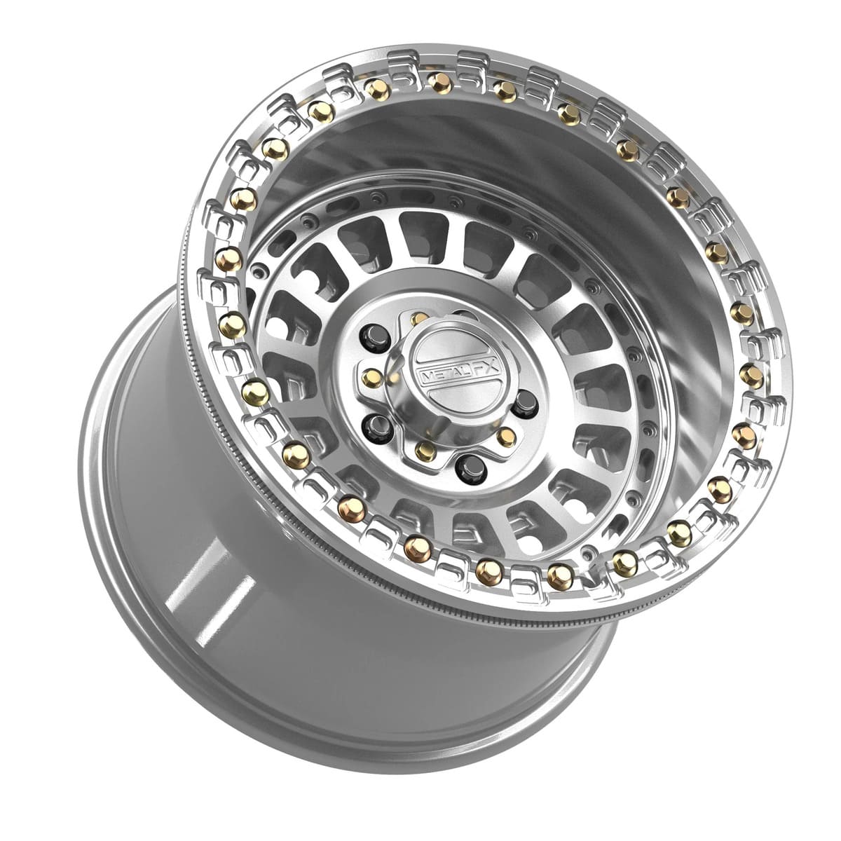 MetalFX Gloss Silver Machined Sicario R Beadlock