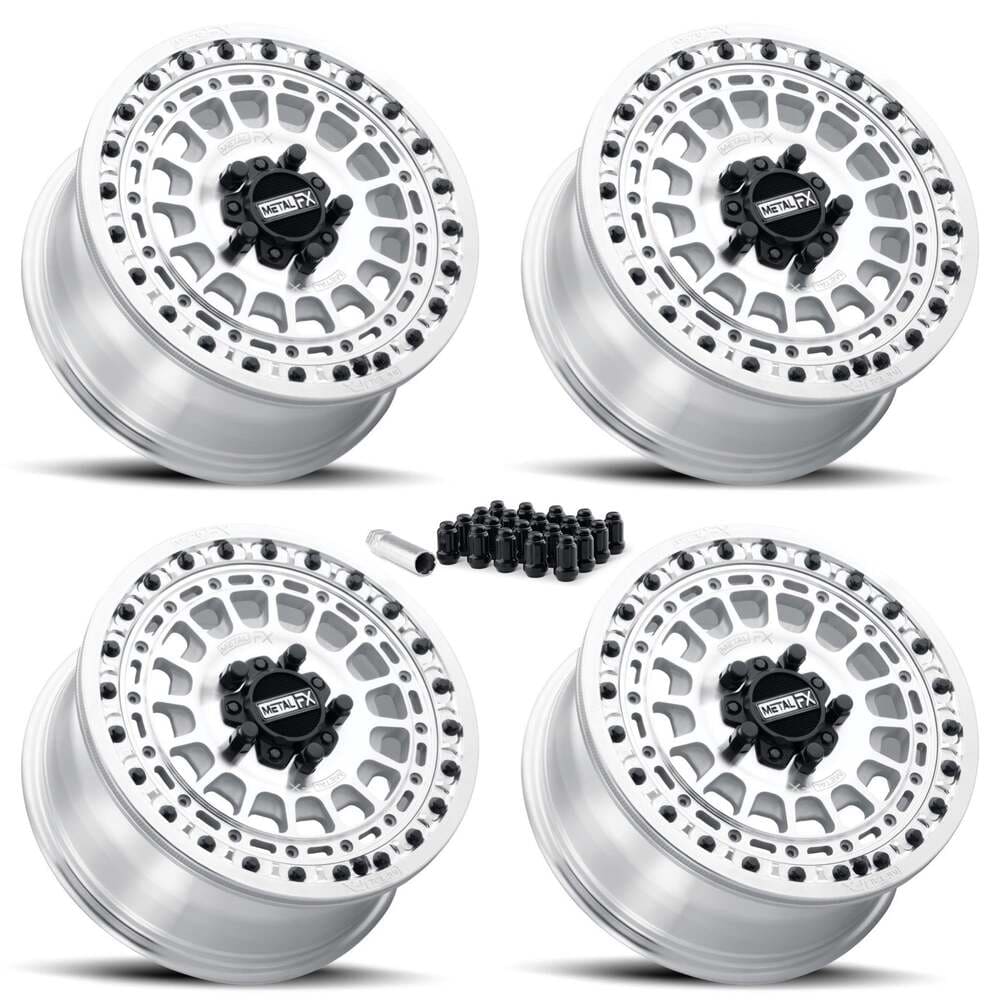 MetalFX Hitman R UTV Beadlock 5-Lug Wheel Kit - Raw