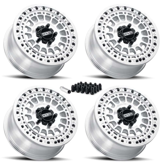 MetalFX Hitman R UTV Beadlock 5-Lug Wheel Kit - Raw