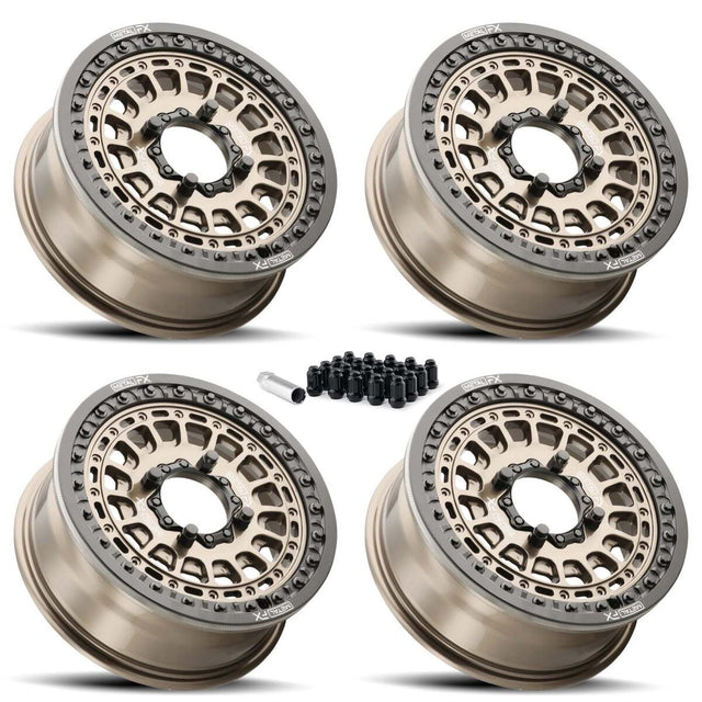 MetalFX Hitman UTV Beadlock Wheel Kit - Bronze